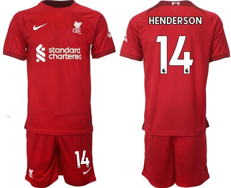 2022-23 Liverpool #14 Jordan Henderson Red Home Soccer Jersey