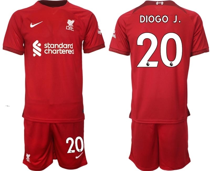 2022-23 Liverpool #20 Diogo J. Red Home Soccer Jersey