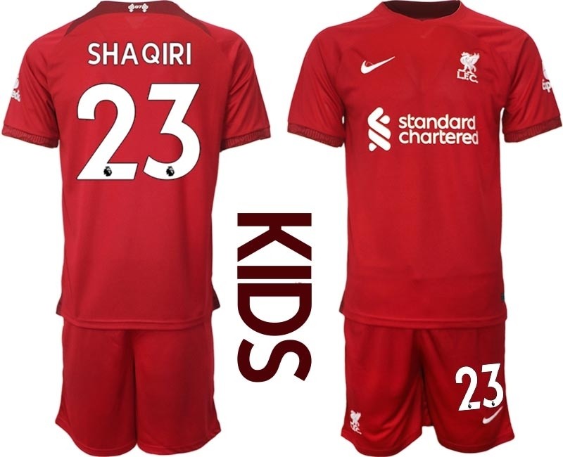 2022-23 Youth Liverpool #23 Xherdan Shaqiri Red Home Soccer Jersey