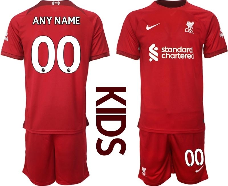 2022-23 Youth Liverpool Any Name Red Home Customized Soccer Jersey(Name and number remark in comment column)