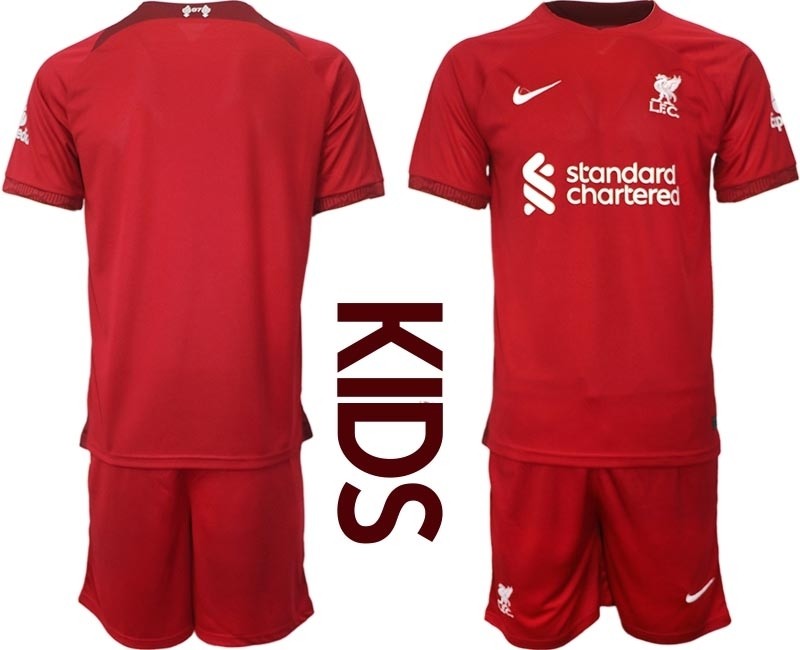 2022-23 Youth Liverpool Blank Red Home Soccer Jersey