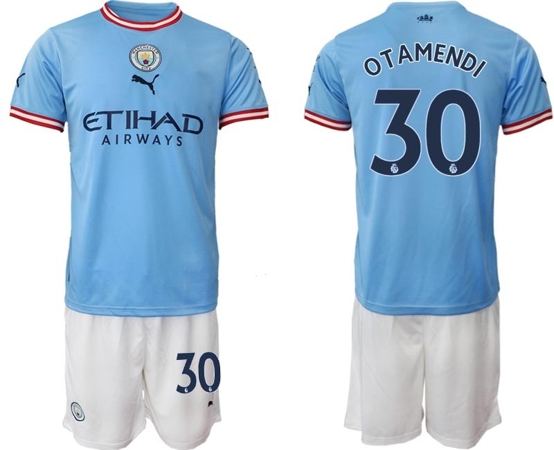 2022-23 Manchester City #30 Nicolas Otamendi Blue Home Soccer Jersey