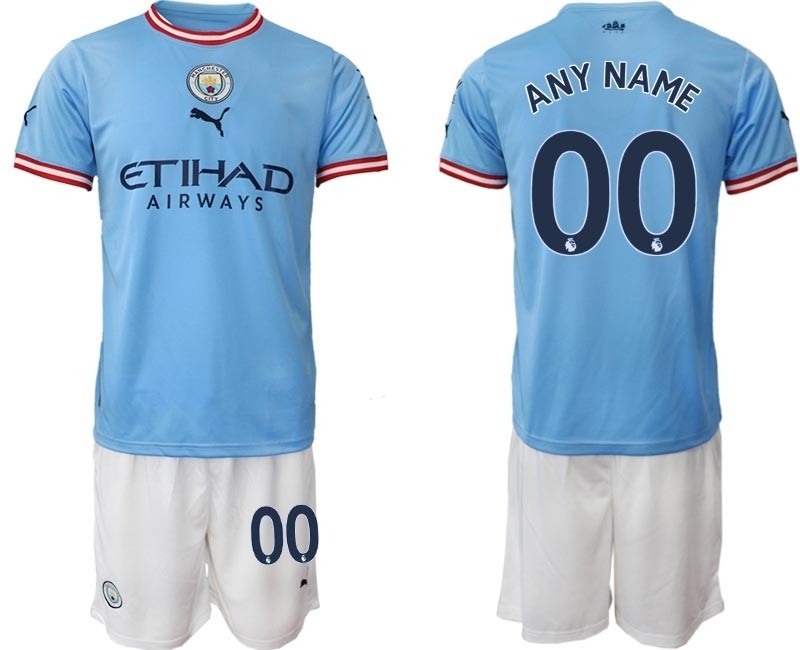 2022-23 Manchester City Any Name Blue Home Soccer Customized Jersey(Name and number remark in comment column)