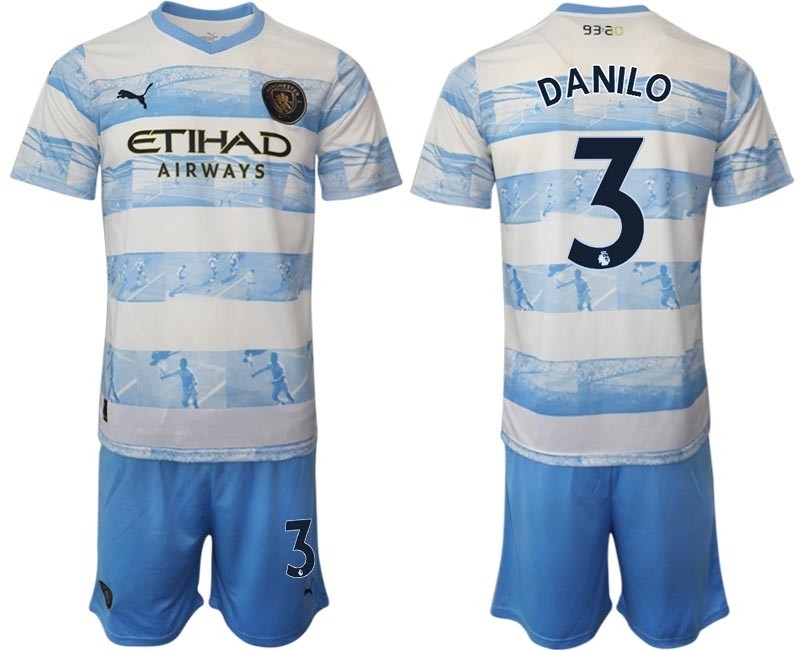 2022-23 Manchester City #3 Danilo light blue-white limited edition soccer jersey