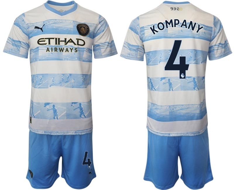 2022-23 Manchester City #4 Vincent Kompany light blue-white limited edition soccer jersey