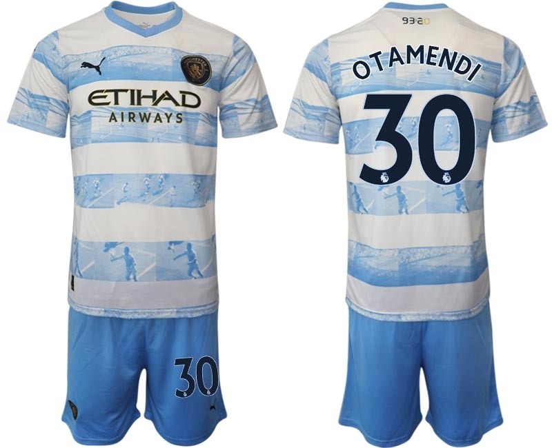 2022-23 Manchester City #30 Nicolas Otamendi light blue-white limited edition soccer jersey