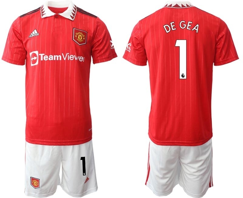 2022-23 Manchester United #1 David de Gea Red Home Soccer Jersey