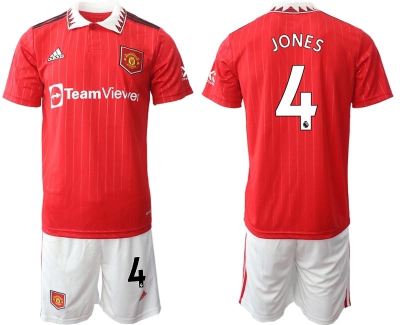 2022-23 Manchester United #4 Phil Jones Red Home Soccer Jersey