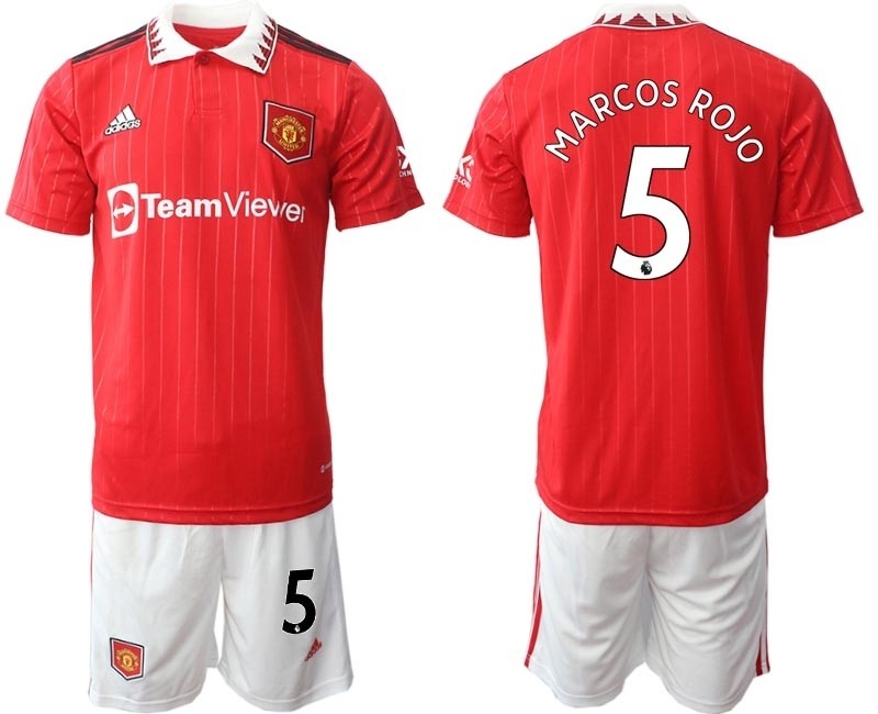 2022-23 Manchester United #5 Marcos Rojo Red Home Soccer Jersey