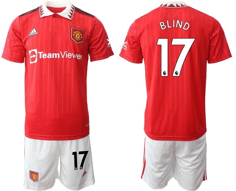 2022-23 Manchester United #17 Blind Red Home Soccer Jersey