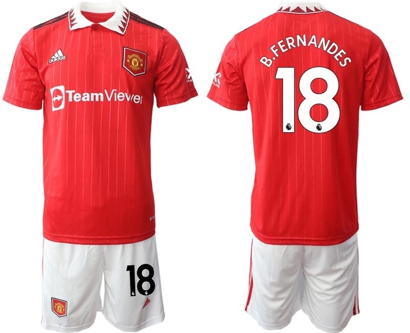 2022-23 Manchester United #18 B.Fernandes Red Home Soccer Jersey