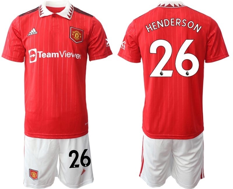 2022-23 Manchester United #26 Dean Henderson Red Home Soccer Jersey