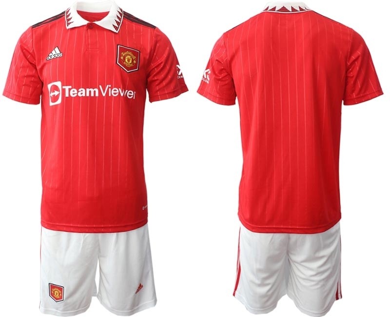 2022-23 Manchester United Blank Red Home Soccer Jersey