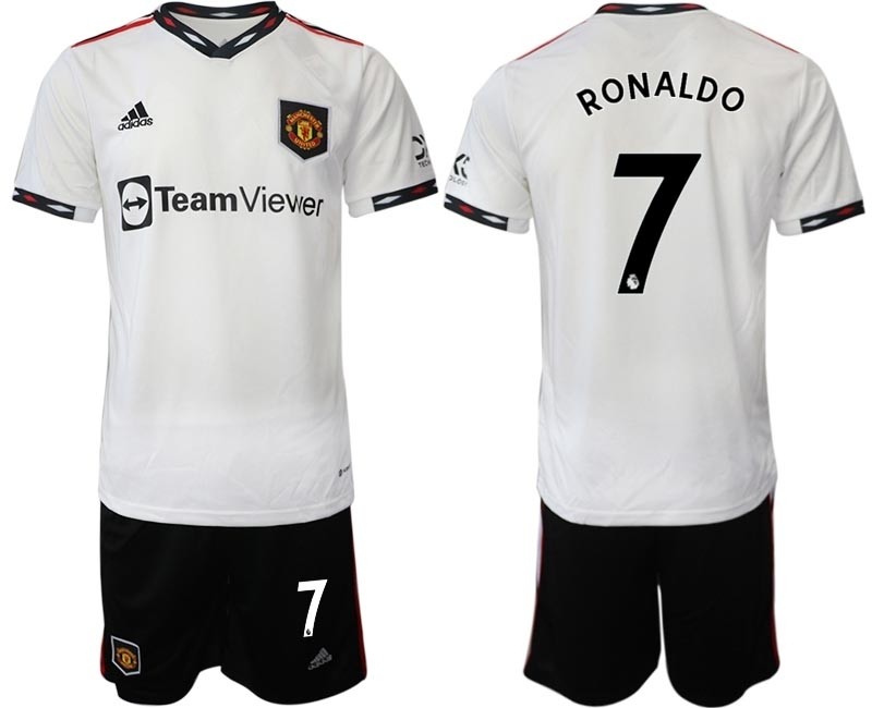 2022-23 Manchester United #7 Cristiano Ronaldo White Away Home Soccer Jersey