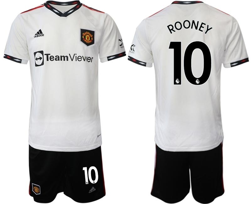 2022-23 Manchester United #10 Wayne Rooney White Away Soccer Jersey