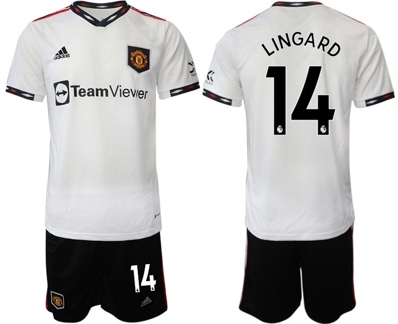 2022-23 Manchester United #14 Jesse Lingard White Away Soccer Jersey