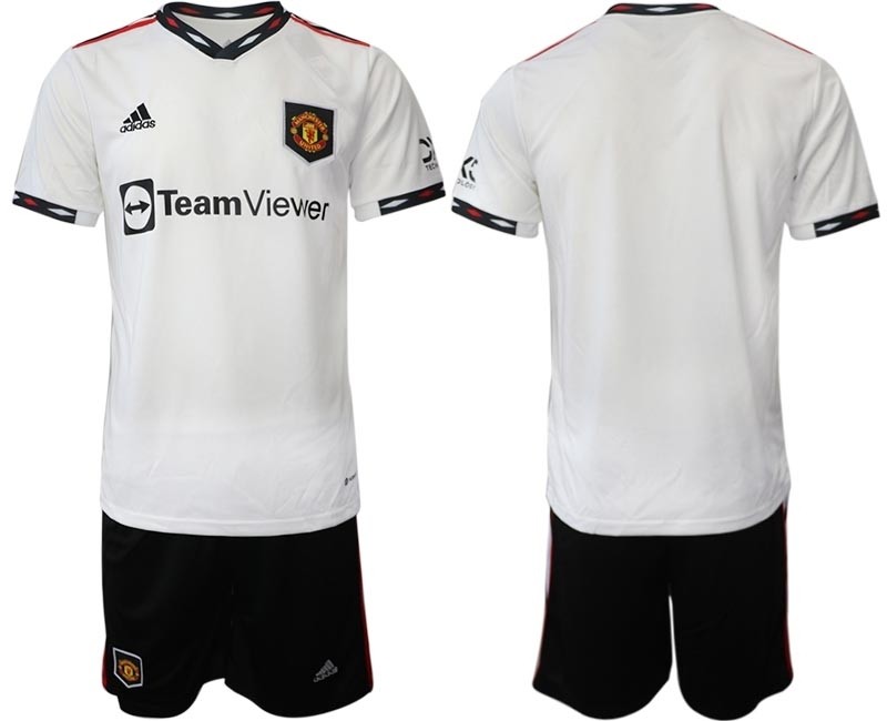 2022-23 Manchester United Blank White Away Soccer Jersey