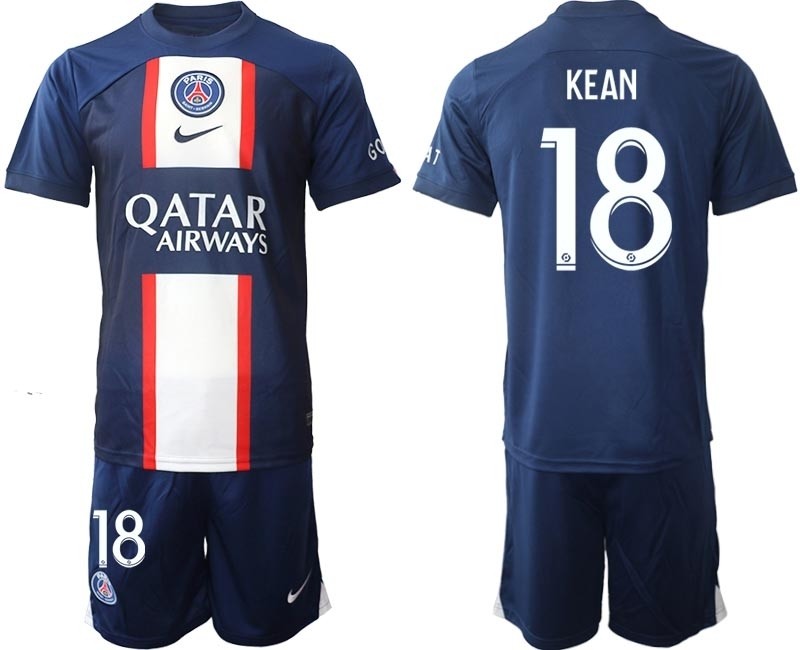 2022-23 Paris Saint-Germain F.C #18 Moise Kean Navy Home Soccer Jersey