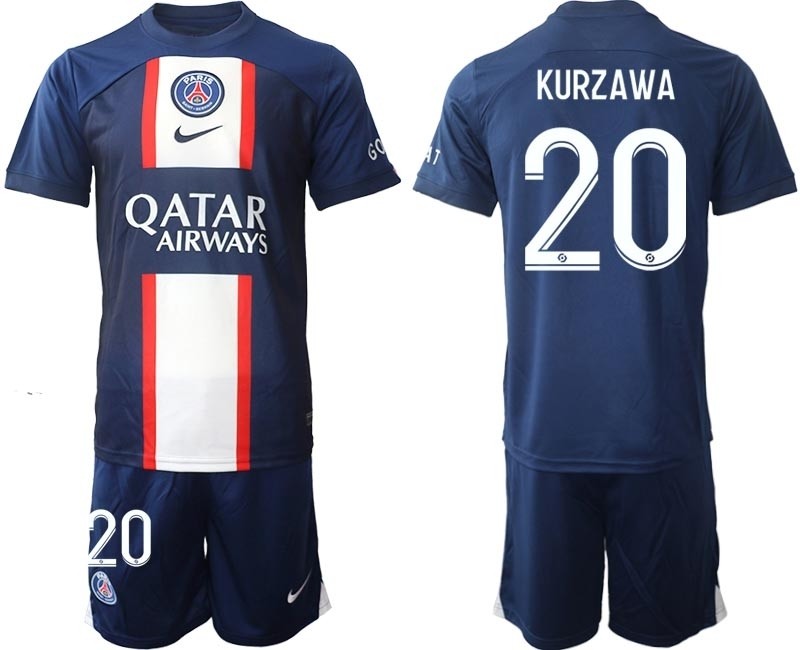 2022-23 Paris Saint-Germain F.C #20 Layvin Kurzawa Navy Home Soccer Jersey