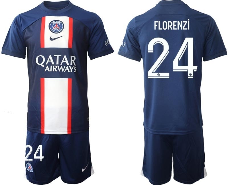 2022-23 Paris Saint-Germain F.C #24 Alessandro Florenzi Navy Home Soccer Jersey