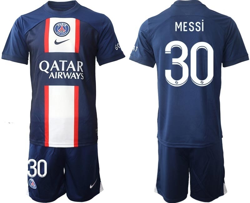 2022-23 Paris Saint-Germain F.C #30 Lionel Messi Navy Home Soccer Jersey