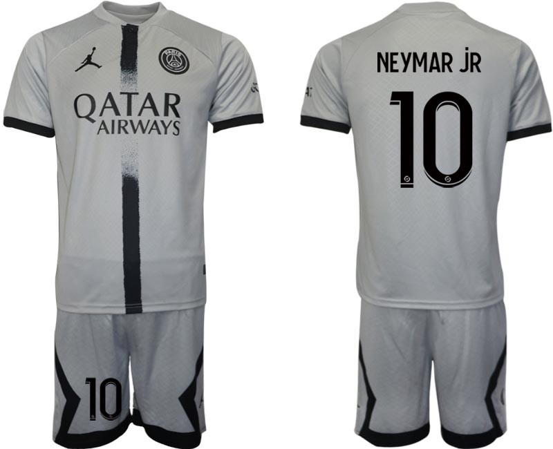 2022-23 Paris Saint-Germain F.C #10 Neymar Jr. Grey Away Soccer Jersey