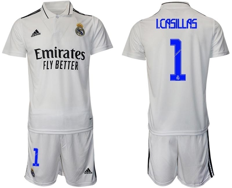 2022-23 Real Madrid #1 I.Casillas White Home Soccer Jersey