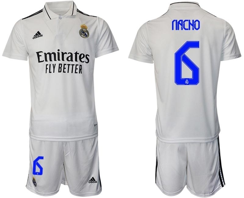 2022-23 Real Madrid #6 Nacho White Home Soccer