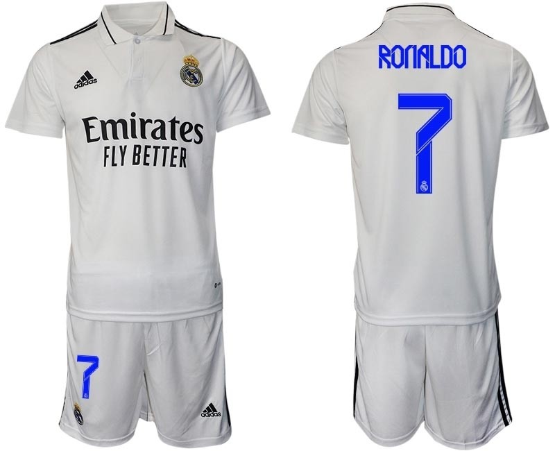 2022-23 Real Madrid #7 Cristiano Ronaldo White Home Soccer