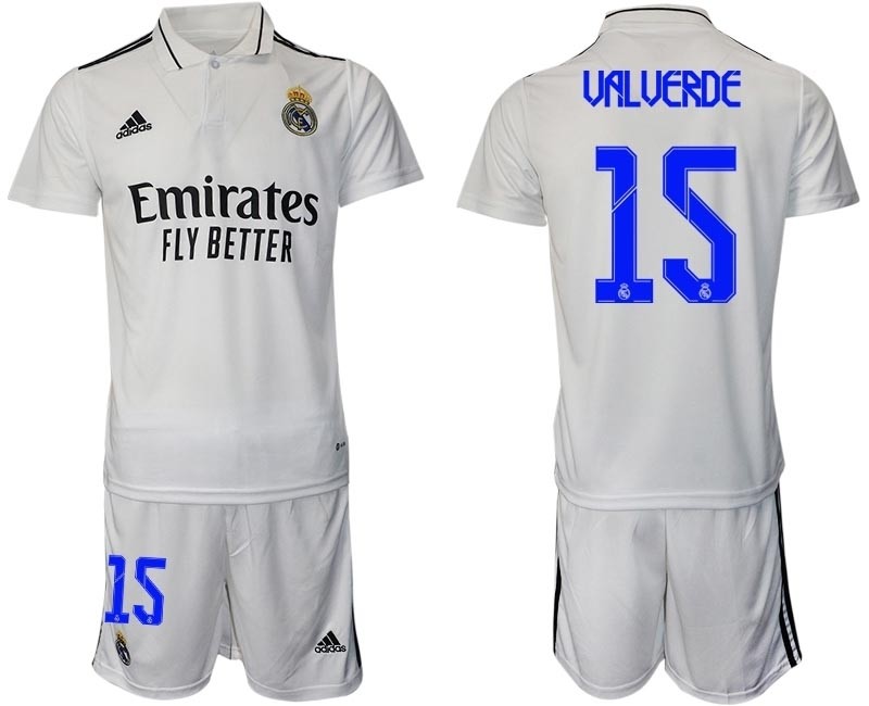 2022-23 Real Madrid #15 Federico Valverde White Home Soccer