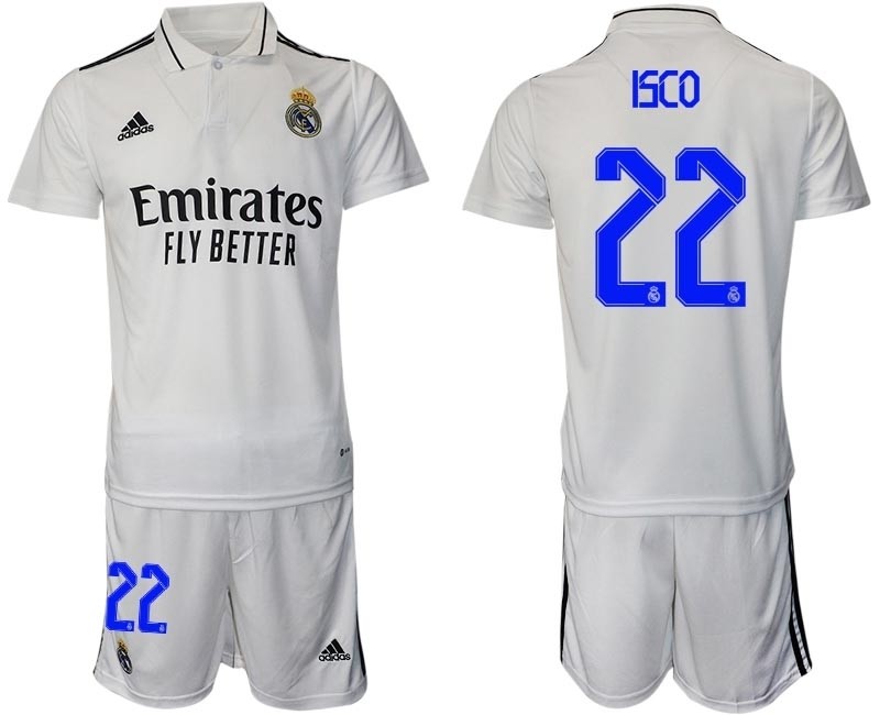 2022-23 Real Madrid #22 Isco White Home Soccer