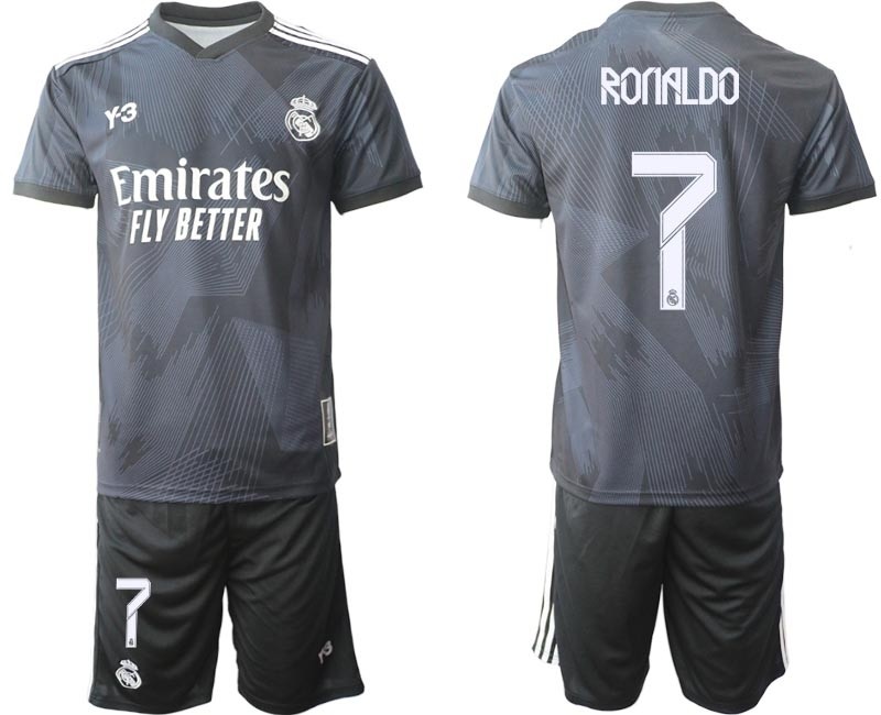 2022-23 Real Madrid #7 Cristiano Ronaldo Black Cuarta Camiseta Y-3 Soccer Jersey