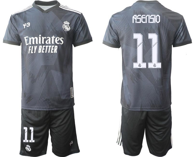 2022-23 Real Madrid #11 Marco Asensio Black Cuarta Camiseta Y-3 Soccer Jersey