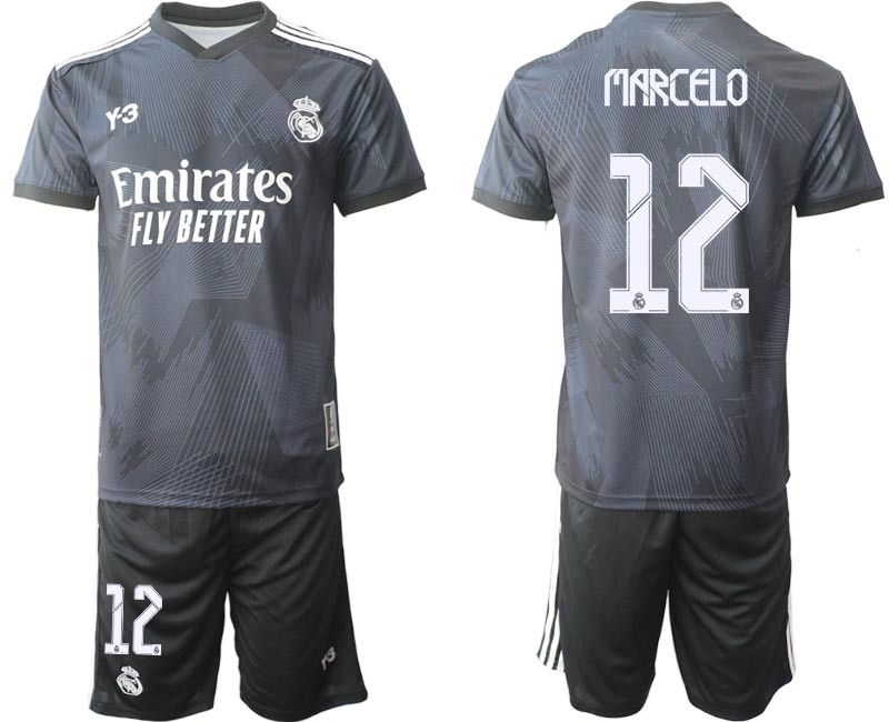 2022-23 Real Madrid #12 Marcelo Black Cuarta Camiseta Y-3 Soccer Jersey