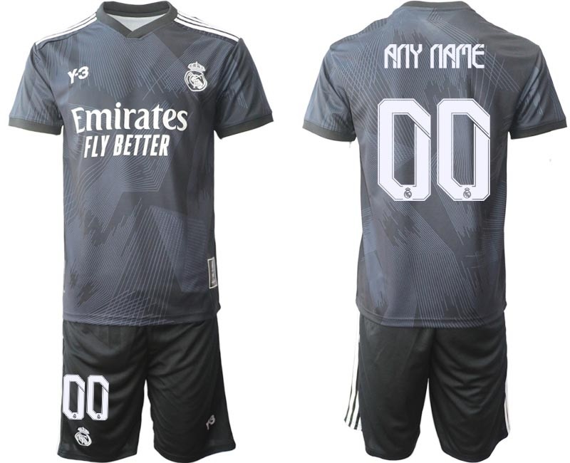 2022-23 Real Madrid Any Name Black Cuarta Camiseta Y-3 Soccer Jersey(Name and number remark in comment column)