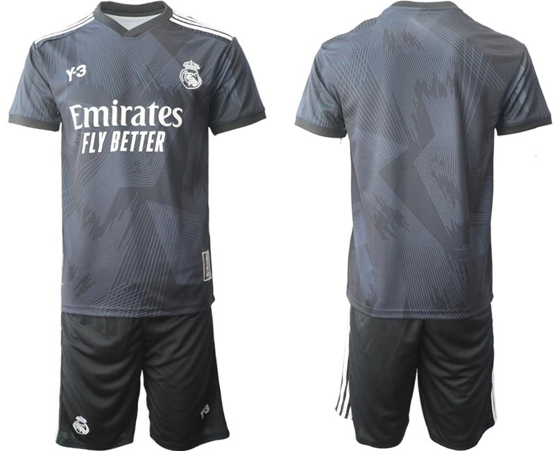 2022-23 Real Madrid Blank Black Cuarta Camiseta Y-3 Soccer Jersey