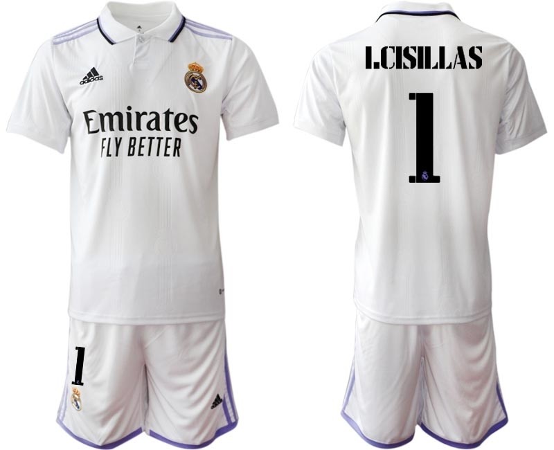 2022-23 Real Madrid #1 I.Casillas White with Black Word Home Soccer Jersey