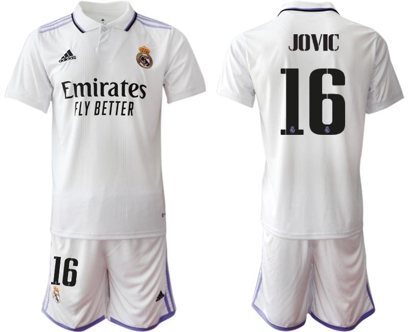 2022-23 Real Madrid #16 Luka Jovic White Home Soccer