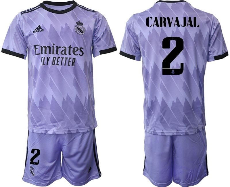 2022-23 Real Madrid #2 Daniel Carvajal Purple Away Soccer jersey