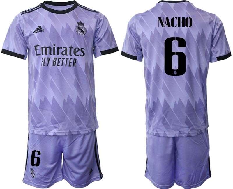 2022-23 Real Madrid #6 Nacho Purple Away Soccer jersey