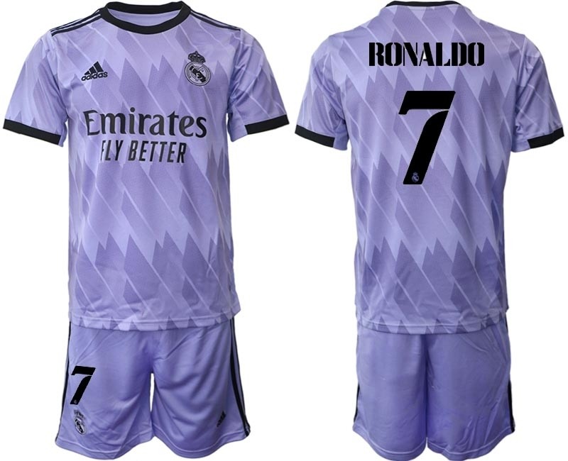 2022-23 Real Madrid #7 Cristiano Ronaldo Purple Away Soccer jersey