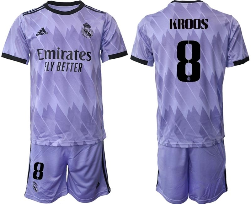 2022-23 Real Madrid #8 Toni Kroos Purple Away Soccer jersey