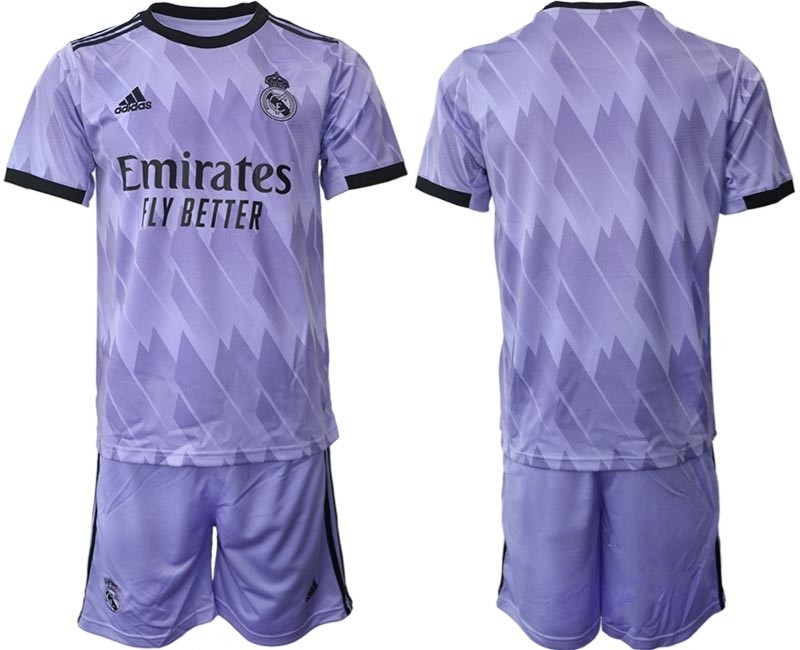 2022-23 Real Madrid Blank Purple Away Soccer Jersey