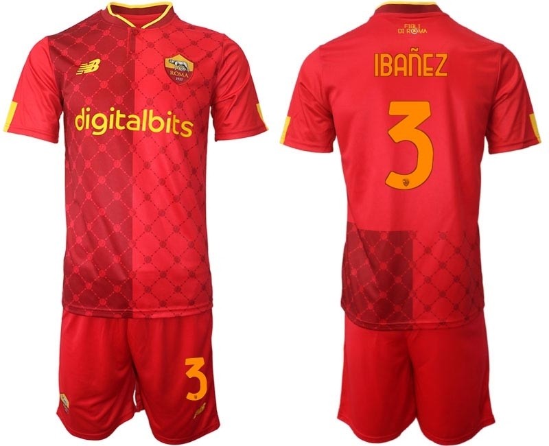 2022-23 Rome #3 Roger Iba?ez Red Home Soccer Jersey