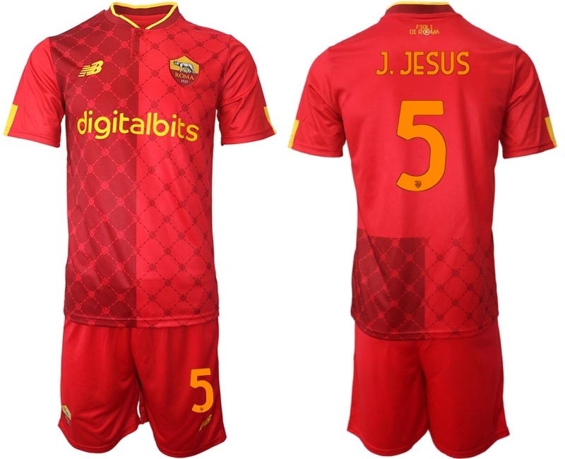 2022-23 Rome #5 J.JESUS Red Home Soccer Jersey