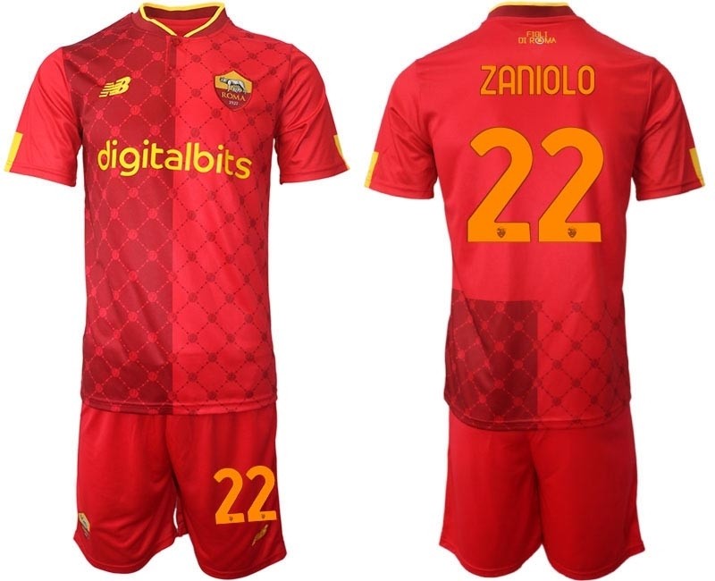 2022-23 Rome #22 Nicolo Zaniolo Red Home Soccer Jersey