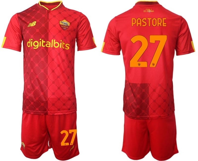 2022-23 Rome #27 Javier Pastore Red Home Soccer Jersey