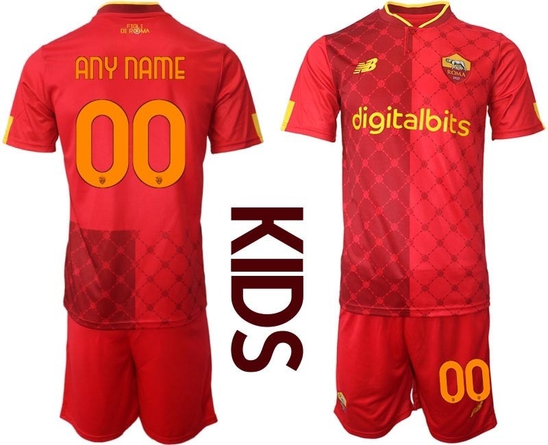 2022-23 Youth Rome Any Name Red Home Soccer Jersey(Name and number remark in comment column)