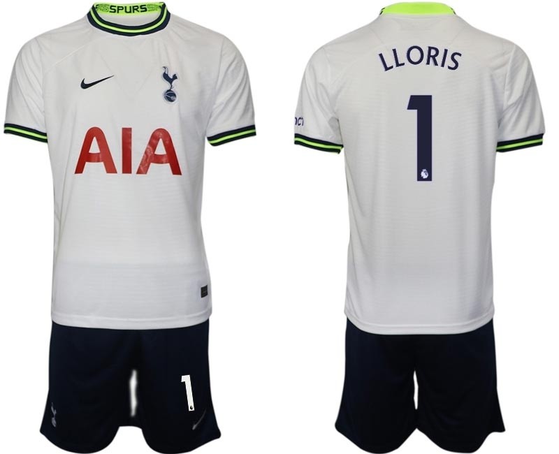 2022-23 Tottenham Hotspur #1 Hugo Lloris White Home Soccer Jersey