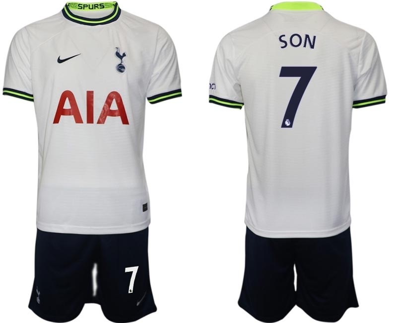 2022-23 Tottenham Hotspur #7 Son Heung-Min White Home Soccer Jersey